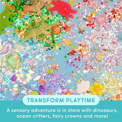 Image of Glo Pals Fun Fillers Sensory Play Accessories Pack, Themed Accessories for Sensory Bins (Epic Adventures - Fairy, Farm, Safari, Sea + Space)