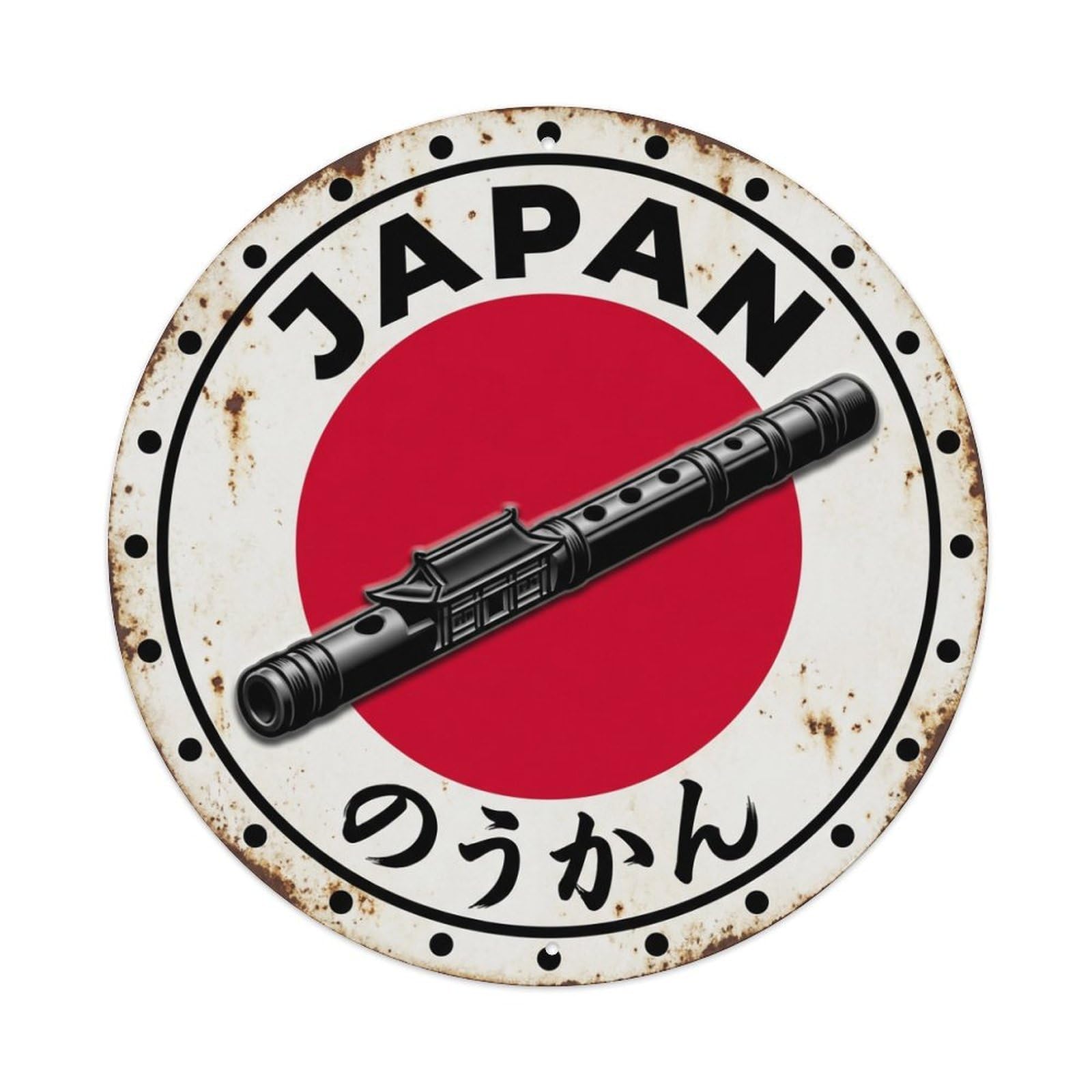 Galvaxio Style Nohkan Flute Japan Theater Music Historic Metal Tin Sign