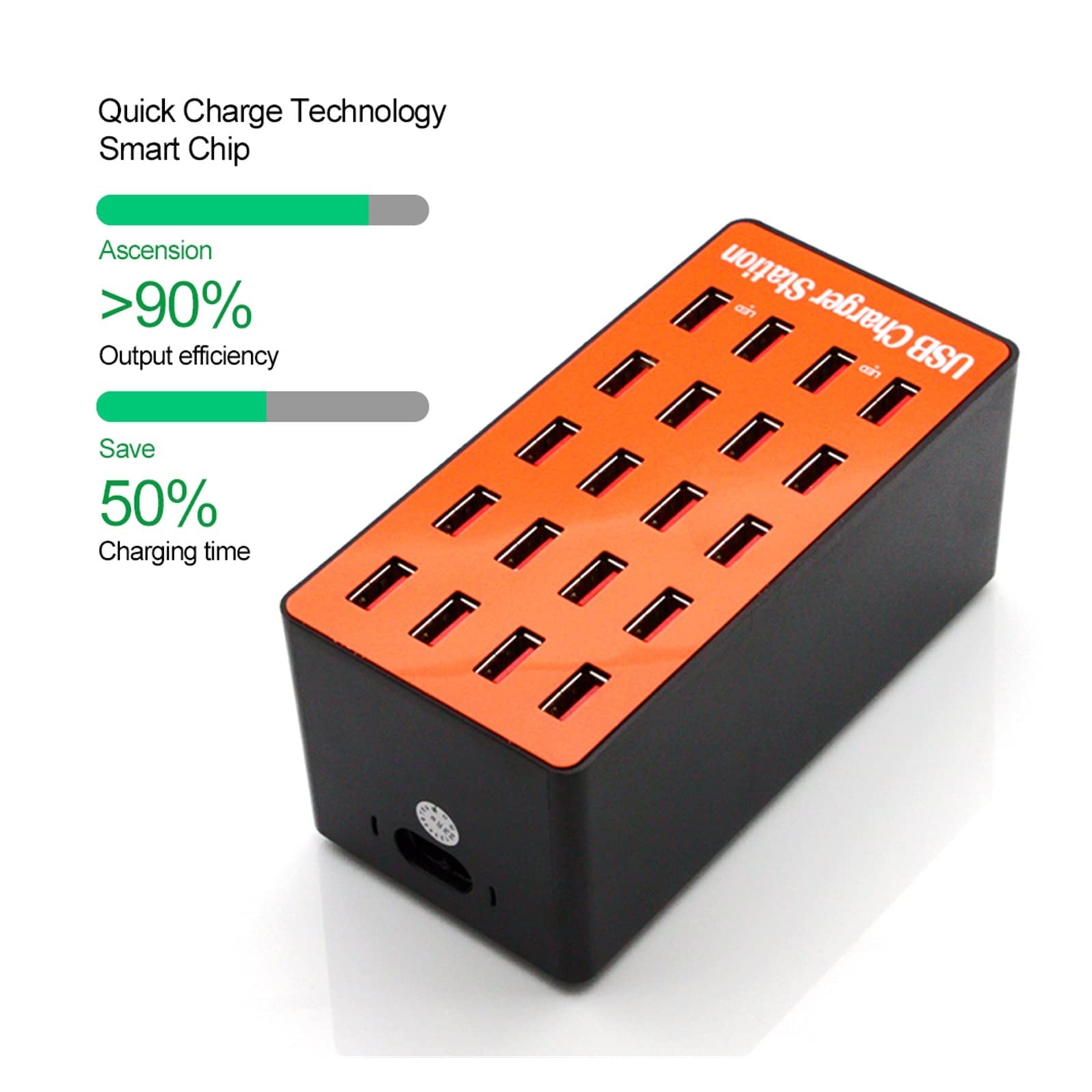 Caricabatterie multi USB da 90 W, HUB con 20 porte, dock for stazione di ricarica casa universali parete for telefoni cellulari Design portatile
