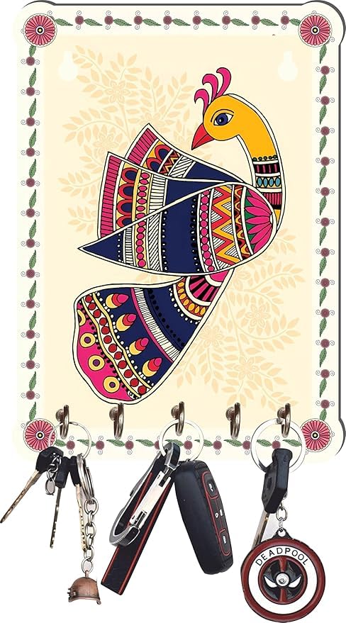 Porte-clés mural en bois avec impression UV durable pour ranger vos clés sans encombrement