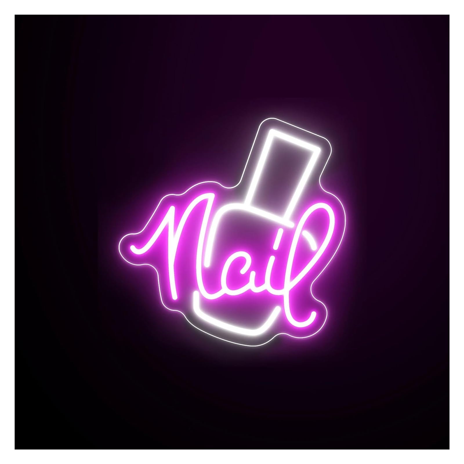 SHOUXI Sign Lamp Nails Neon Sign Neon Light for Nail Shop Beauty Salon Business Luminous Sign Facade Decor Light 33.5x34cm