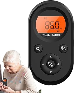 小型ラジオ、ポケットラジオ |屋外ラジオ、強力な受信 AM FM ポータブルラジオ LCD ディスプレイ付き、充電式、自宅や屋外の高齢者向け 受信、品質、明瞭さを保証します。