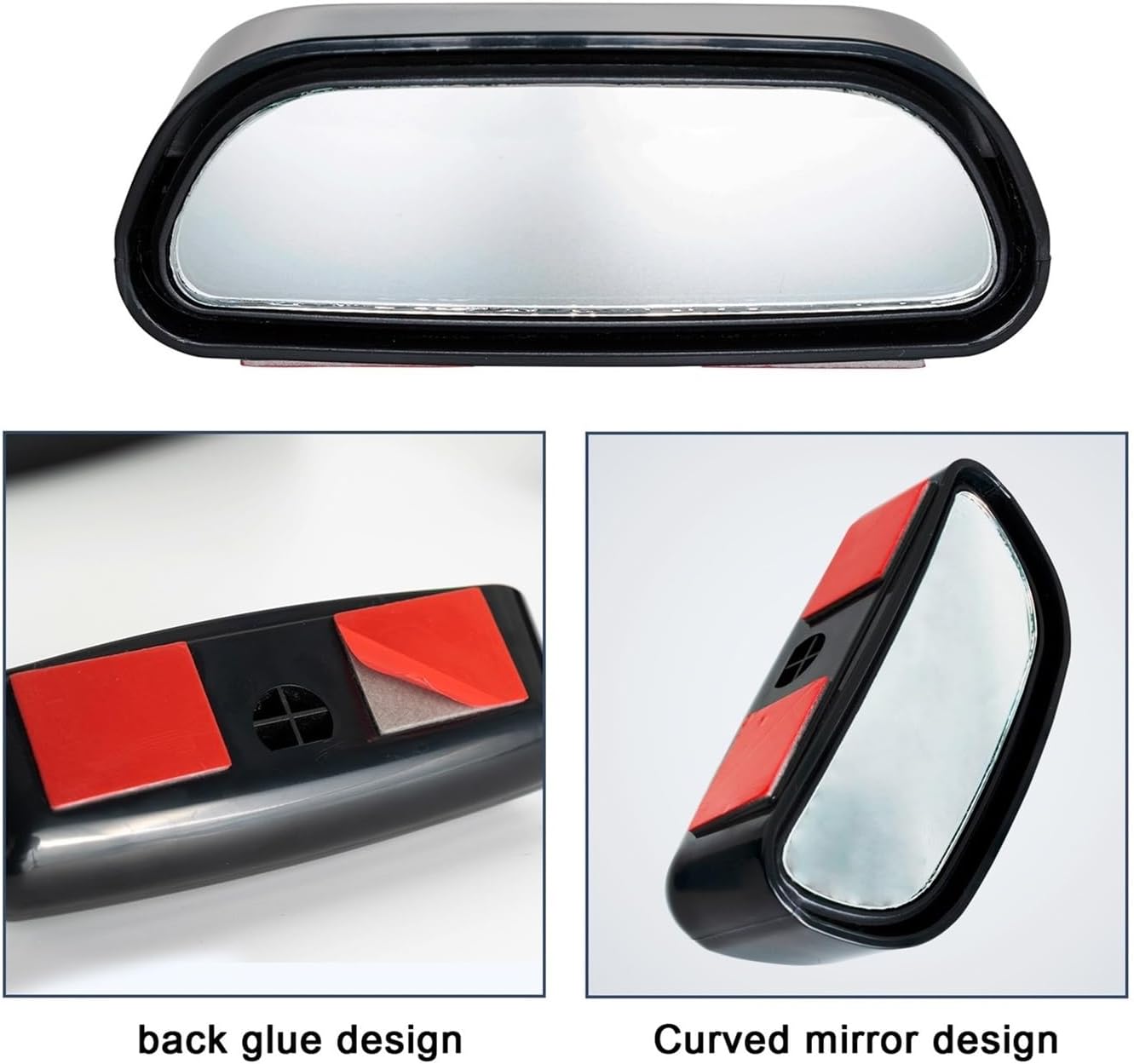 360 Degree Stick-On Blind Spot Mirror - Wide Angle Convex Rearview Auxiliary Mirror for Safe Parking and Driving(WHITE)