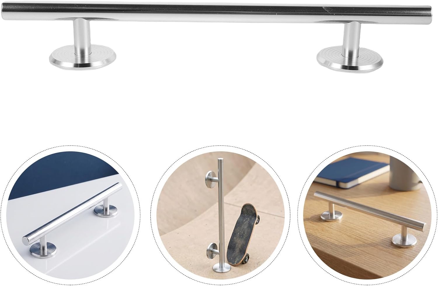 Stainless Fingerboard Obstacle Grind Rail Round Steel for Desktop Club
