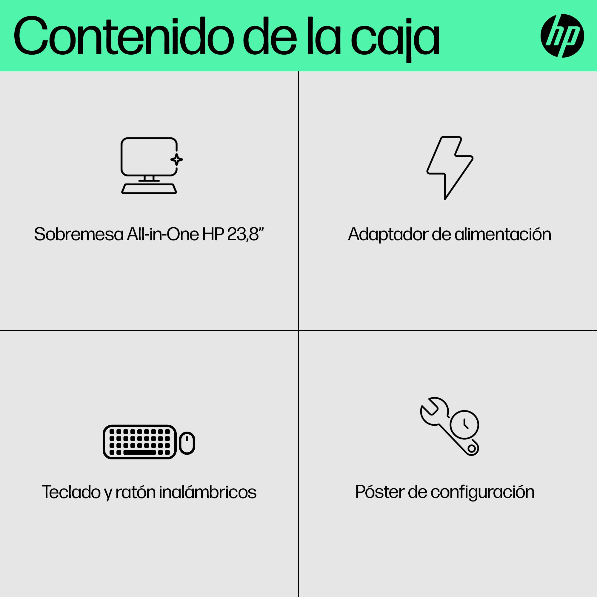 HP All-in-One 24-cr0010ss - Ordenador de sobremesa de 23,8" FHD (Intel Core i5-1335U, 16GB RAM, 512GB SSD, Intel Iris X Graphics, Windows 11 Home) Blanco - Teclado QWERTY Español