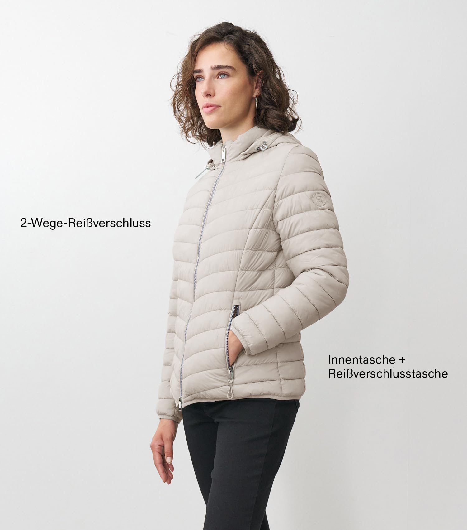ONUA Leichte Steppjacke Damen, Übergangsjacke, Frühlingsjacke oder Damenjacke mit Wattierung, Outdoorjacke mit abnehmbarer Kapuze in fünf Farben (Größen 36-48)