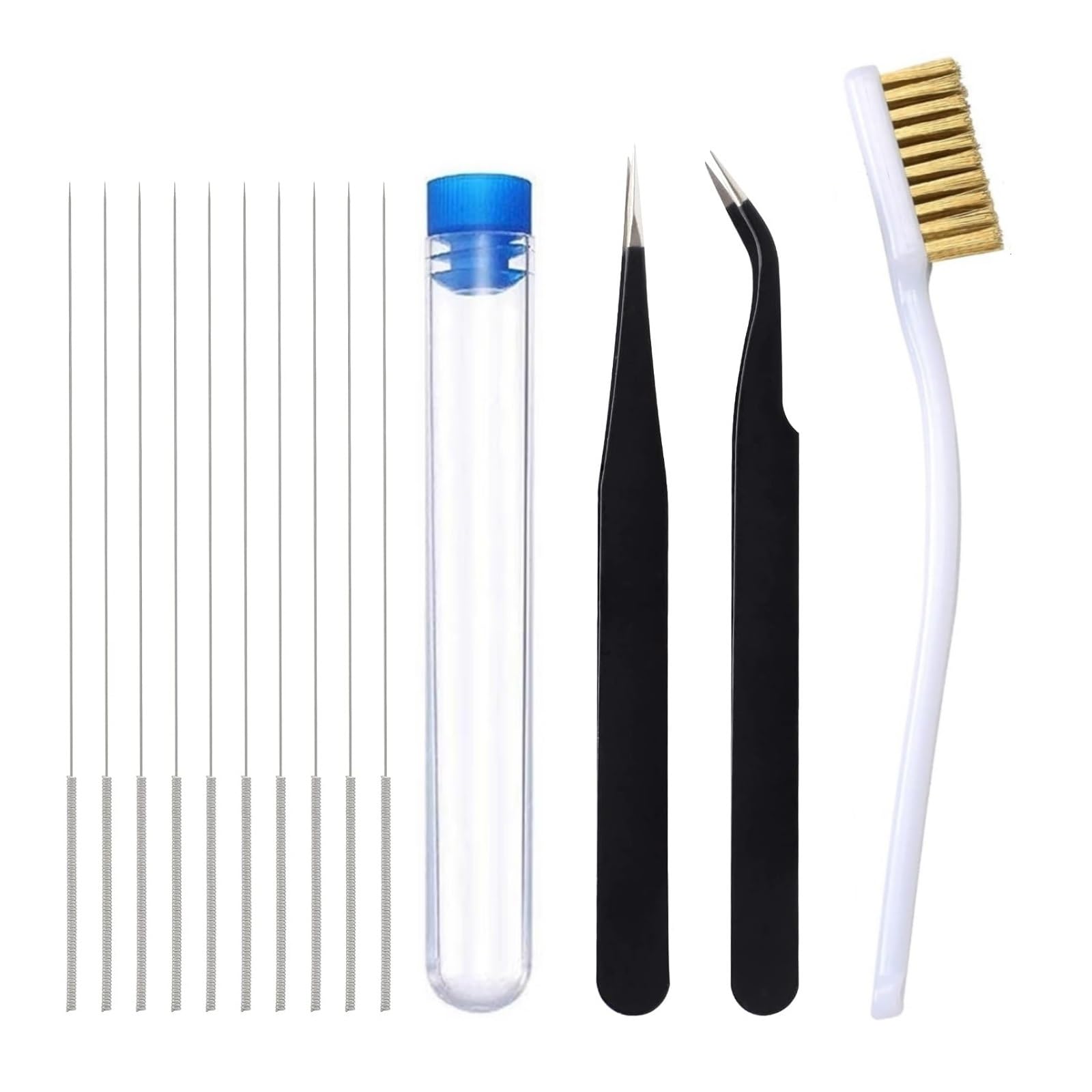 Kit de nettoyage buse d'imprimante 3D, 13 outils d'impression, aiguilles et pincettes 0.4mm avec brosse en fil cuivre