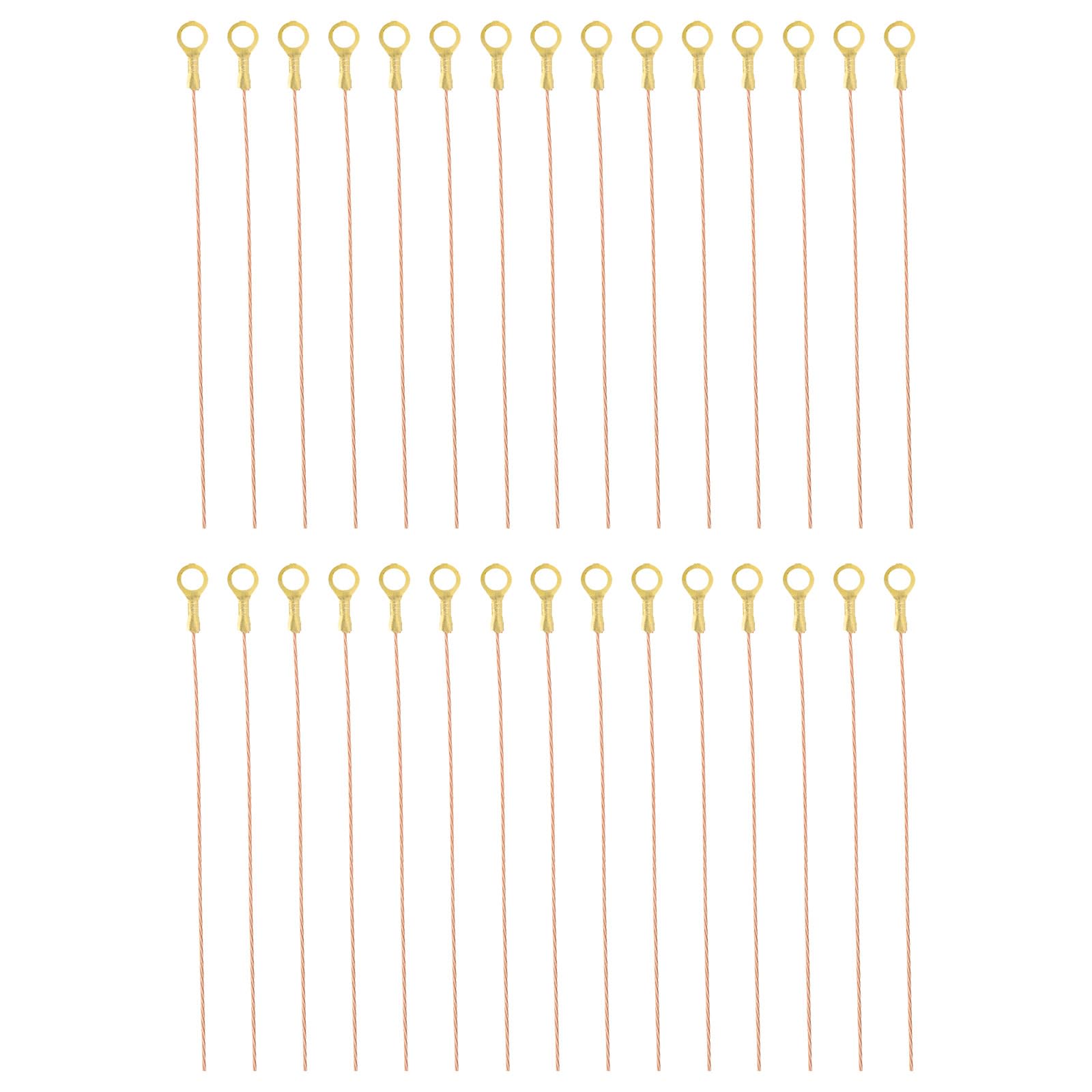 PATIKIL 12 Inch Bare Copper Wire with 30 Pcs Grounding Lugs, 18 AWG, Bronze, 30 cm/12 in, 1.2 mm/0.05 inch, 4 mm/0.2 in