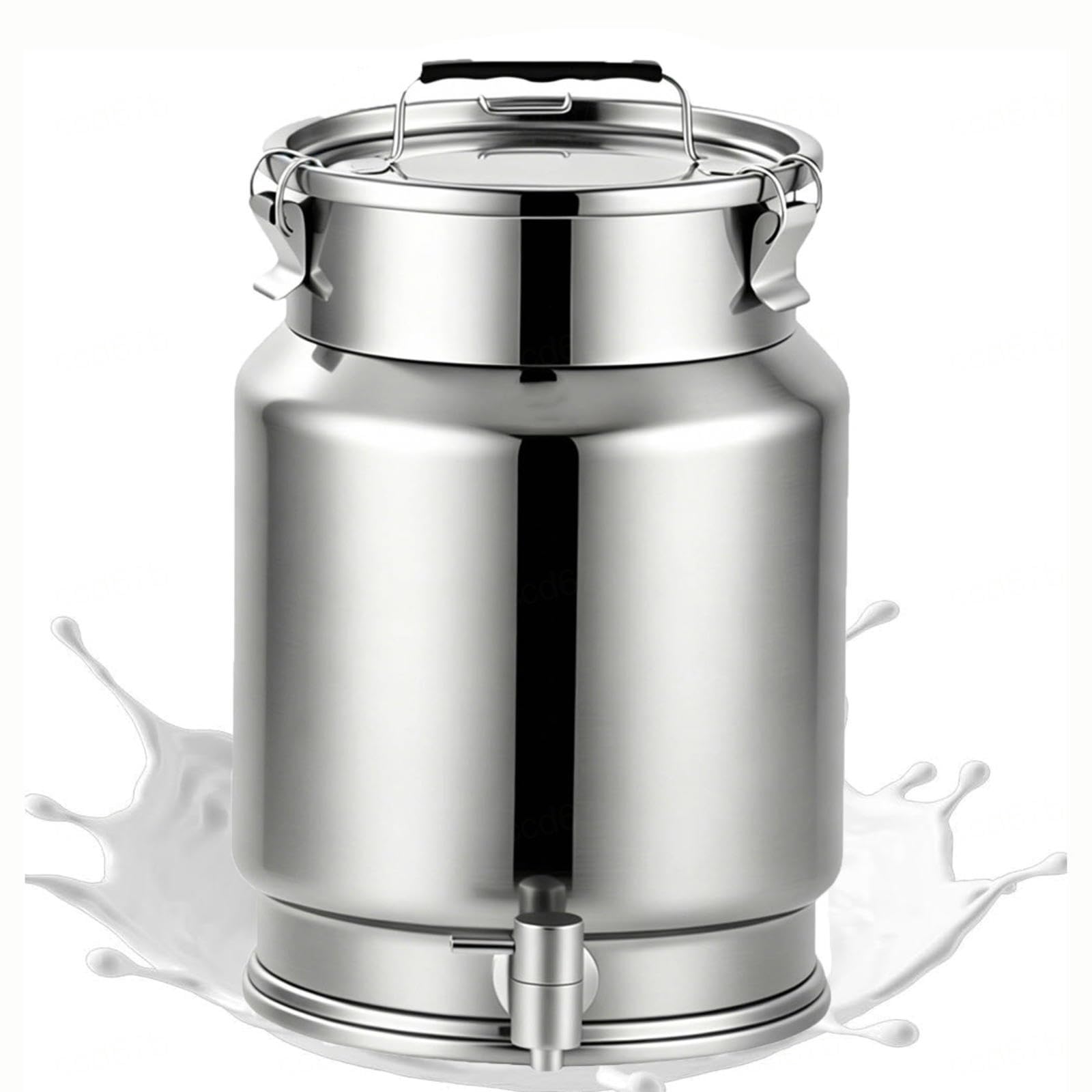 wasserkanister mit hahn 20l trinkwasser kanister behälter Camping Stainless Steel Milk Bucket Milchkanne Edelstahl transportkanne Milch kanne Versiegelter Eimer,A-20L