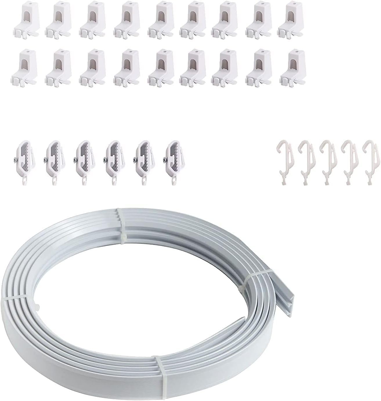 FD FAIRDEAL CASH & CARRY Flexible Curtain Track 5m Ceiling Mount Room Divider Long Curved Bay and Straight Window RV Curtain Track Easy To Install Combine or Cut Down to Match Multipurpose (5m)