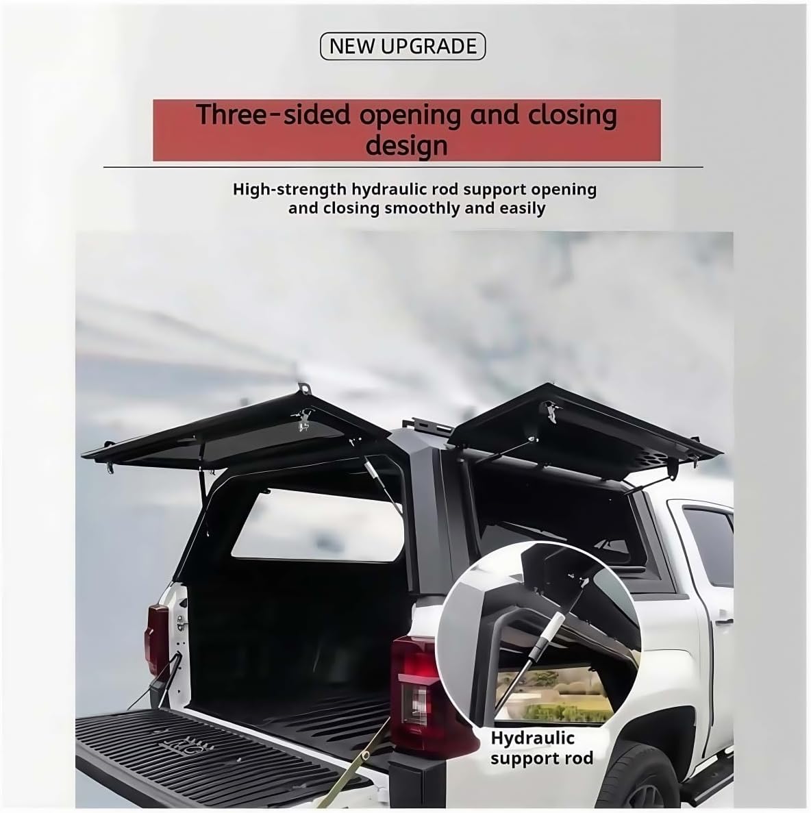 Pickup Canopy Camper Hardtop Truck Topper Ute Bed Cap Aluminium Compatible for Jeep Gladiator Rubicon 4x4 Multifunctional Truck Canopy