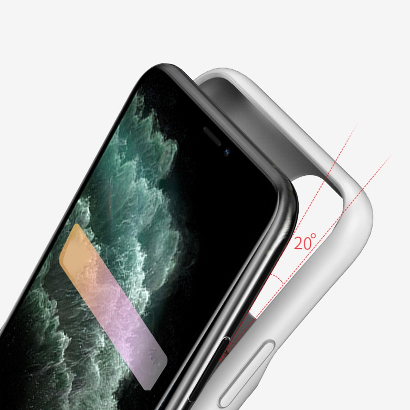 Coque de Batterie de Téléphone 6000 Mah, Chargeur Portable Mince et étendu pour 11, Quatre Indicateurs LED, Voyage/Camping/Utilisation en Extérieur, Matériau ABS (Blanc)