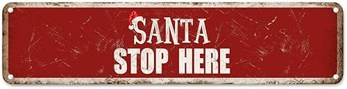Vista 25 de Santa's Workshop North Pole Street Letreros personalizados de metal para exteriores, letrero de metal de bienvenida para Navidad, decoración