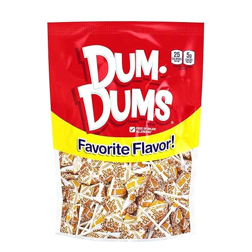 Dum Dums Lollipops Butterscotch Flavor 1-50 Ct Bolsa