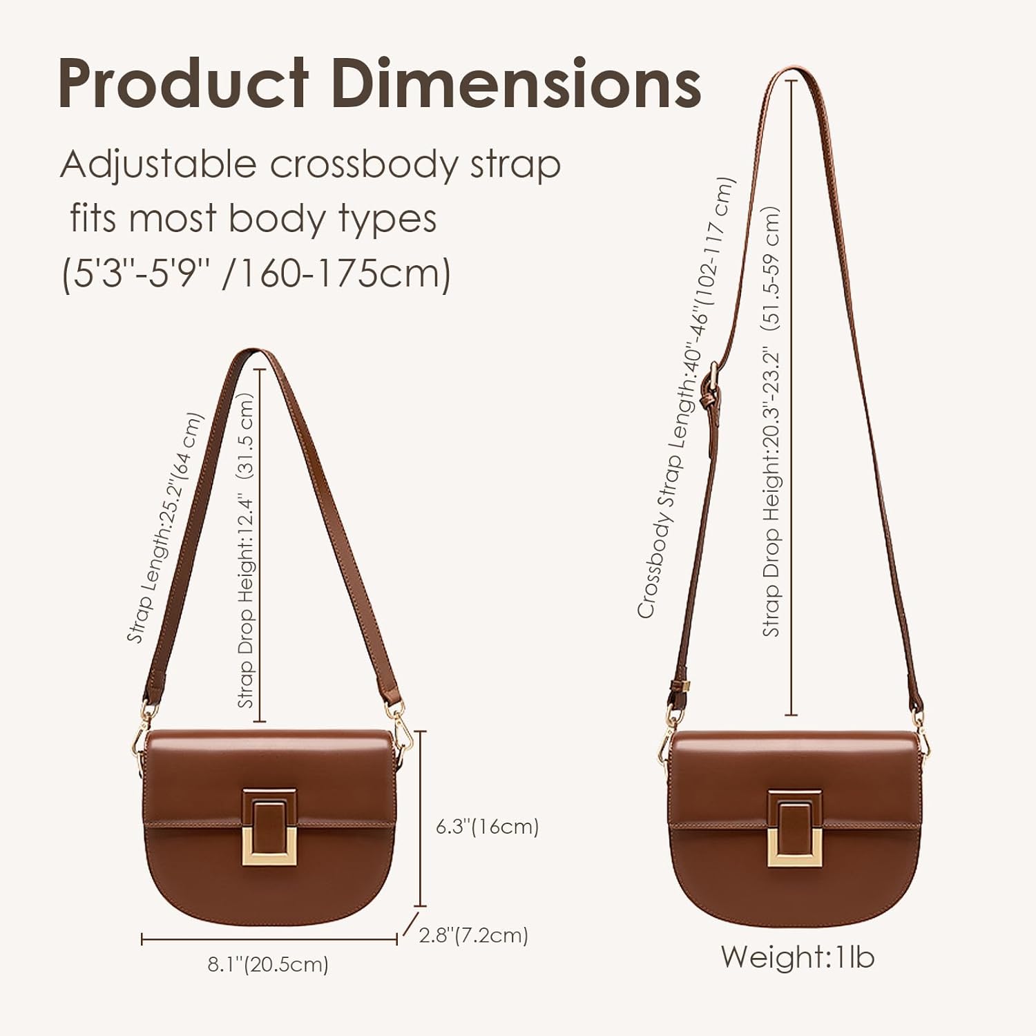 Crossbody Bags for Women, Genuine Leather Shoulder Bag Large Capacity Handbags Satchel Bags for Women - Image 3