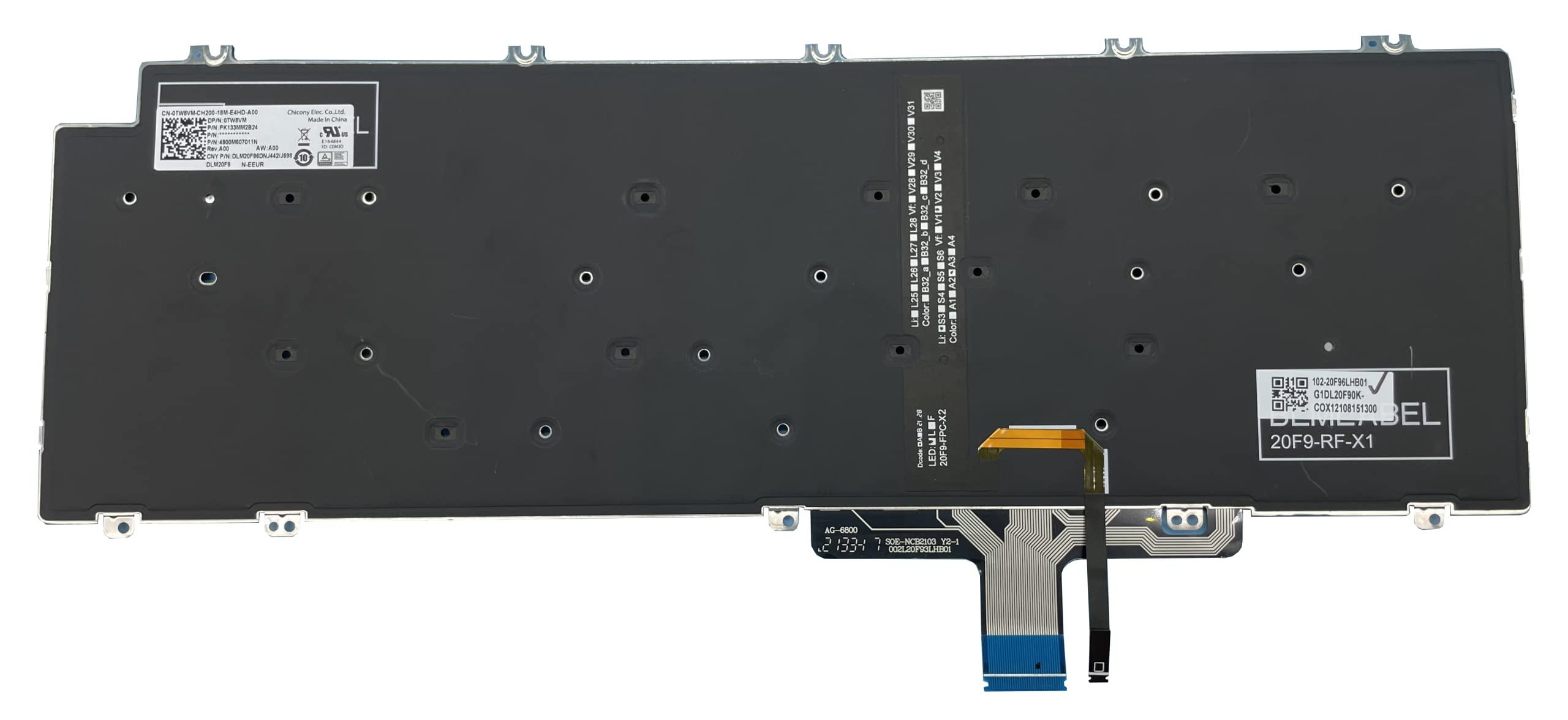 New US Backlit Keyboard For Dell Latitude 5520 5521 & Precision 3560 3561 Laptops - Part 0N7N16