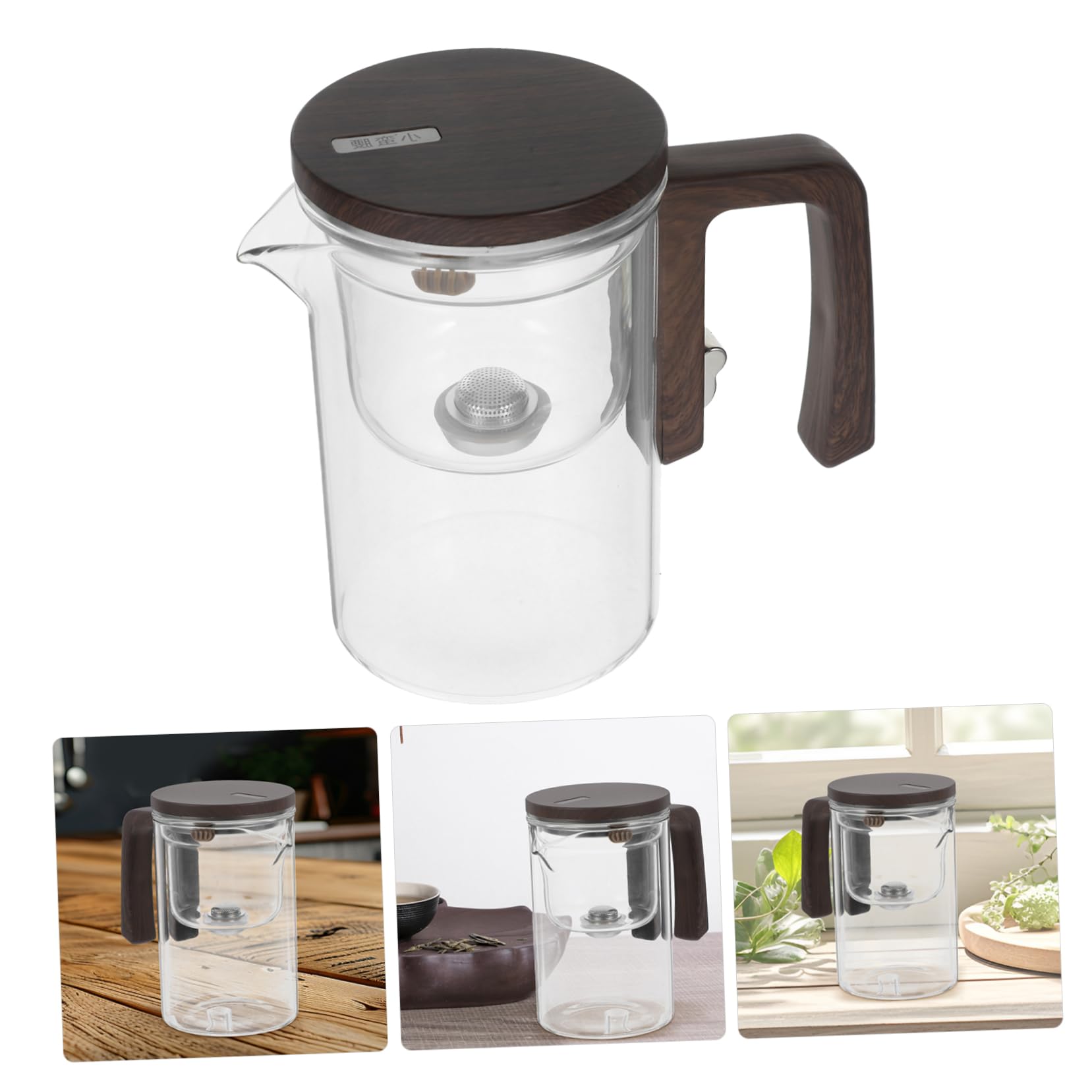 Alipis Tetera de Vidrio con Infusor Extraíble de Hecha Mano para Infusionar Sueltas y Flores Tetera de Vidrio con Infusor para Té Caliente
