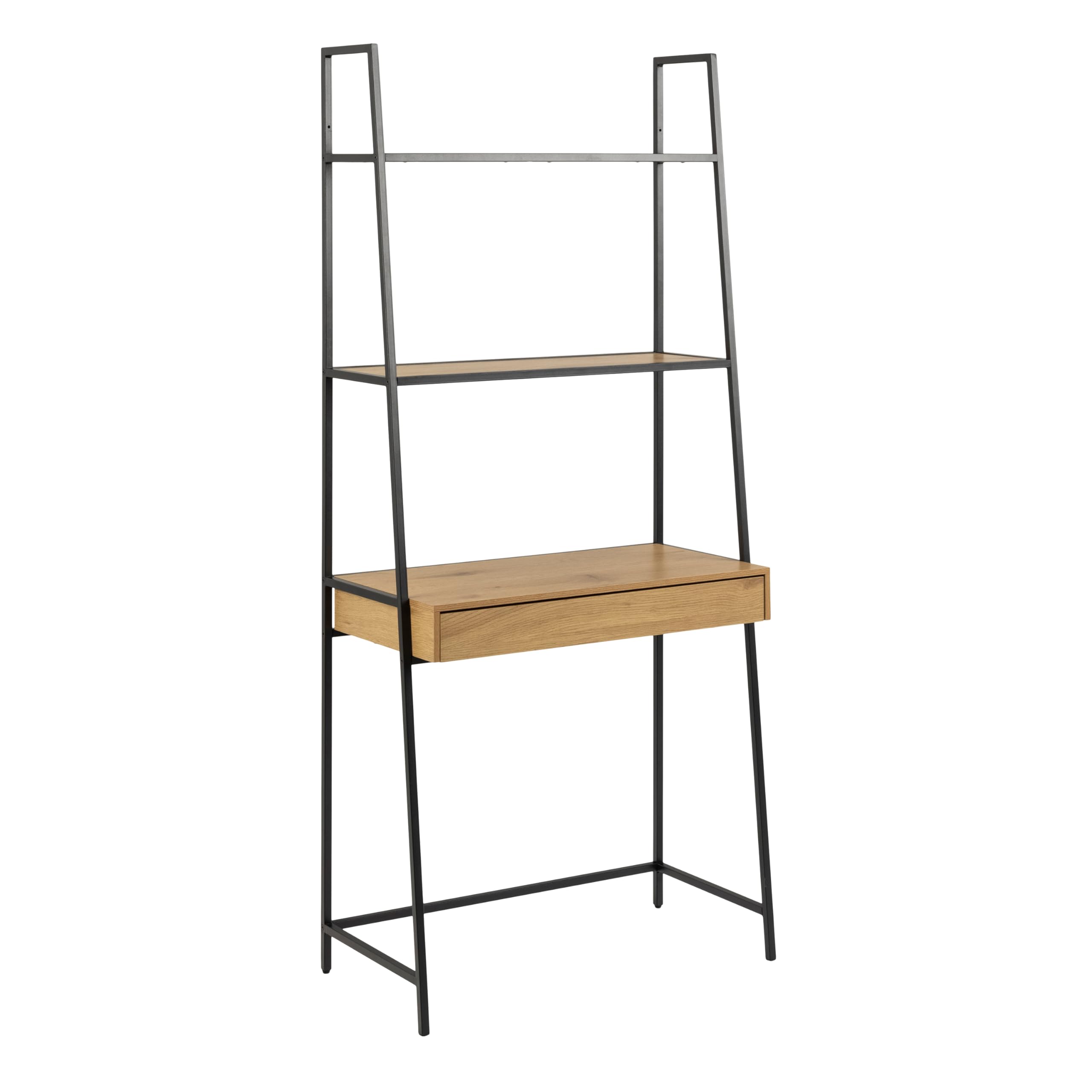 Furniture To Go | Seaford Bookcase with 1 Drawer in Black and Oak