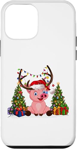 iPhone 12 mini Funny Pig Lovers Cute Pig Santa Hat Ugly Christmas Sweater Case