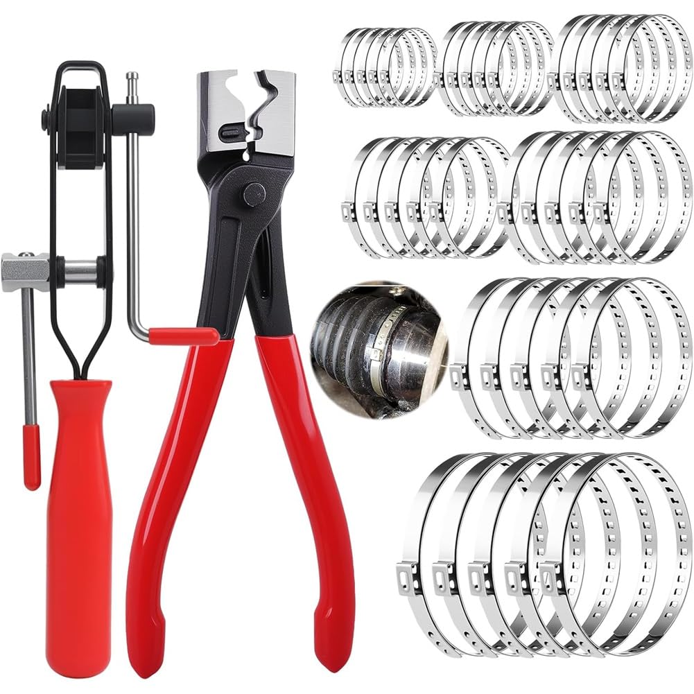 Ijsdnvjndx As Shown Hose Clamps Set Of 37 Piece Stainless Steel Single-Ear Clamps With Hose Clamp Pliers For Pool Garden Hose