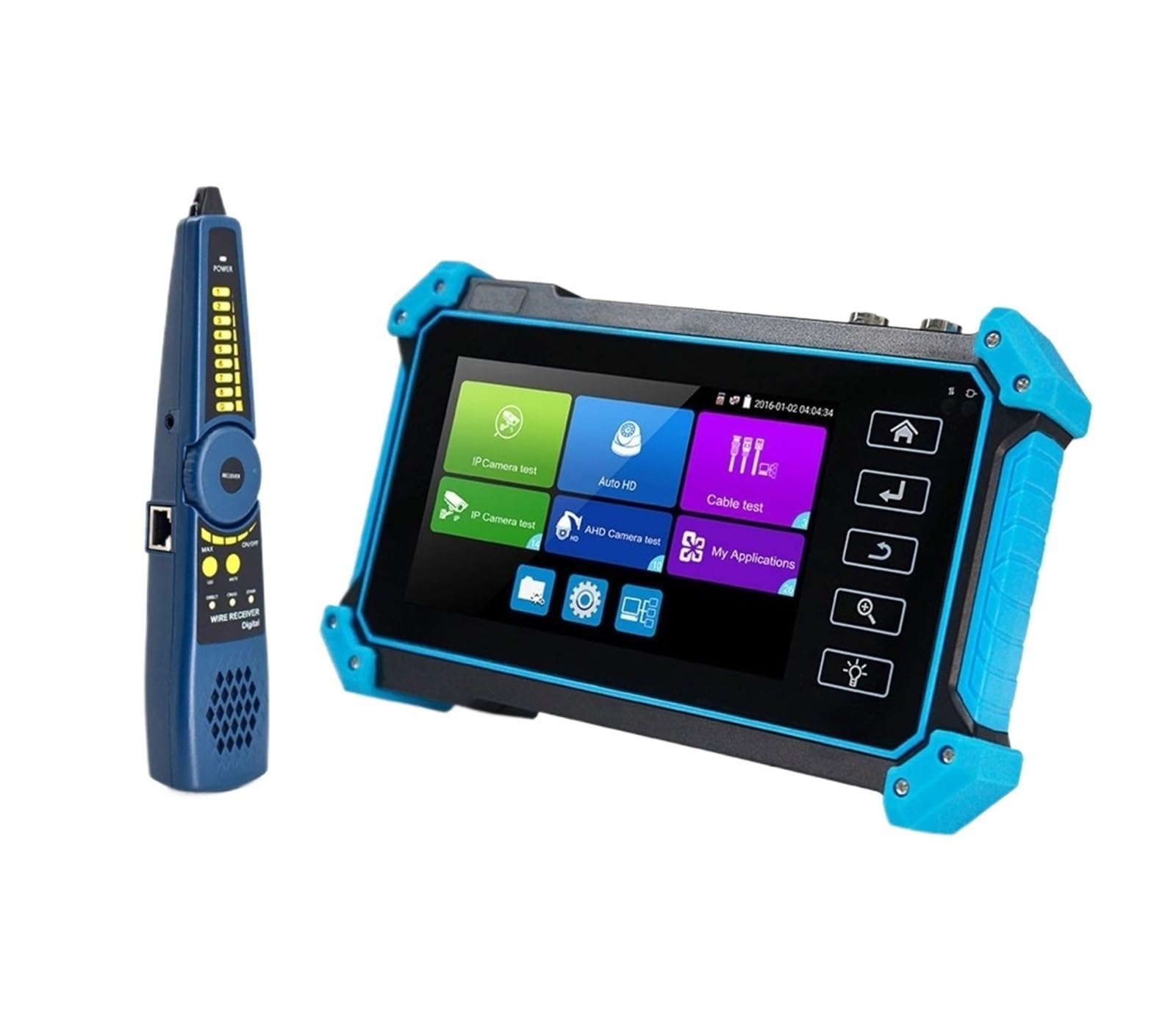 Tester per videocamera di sicurezza, Tester CCTV IP IPC5200 4K 8MP AHD CVI TVI SDI Telecamera Analogica Test H.265 Monitor CCTV Portatile Con Ingresso/uscita VGA(Blue 5200C Plus)