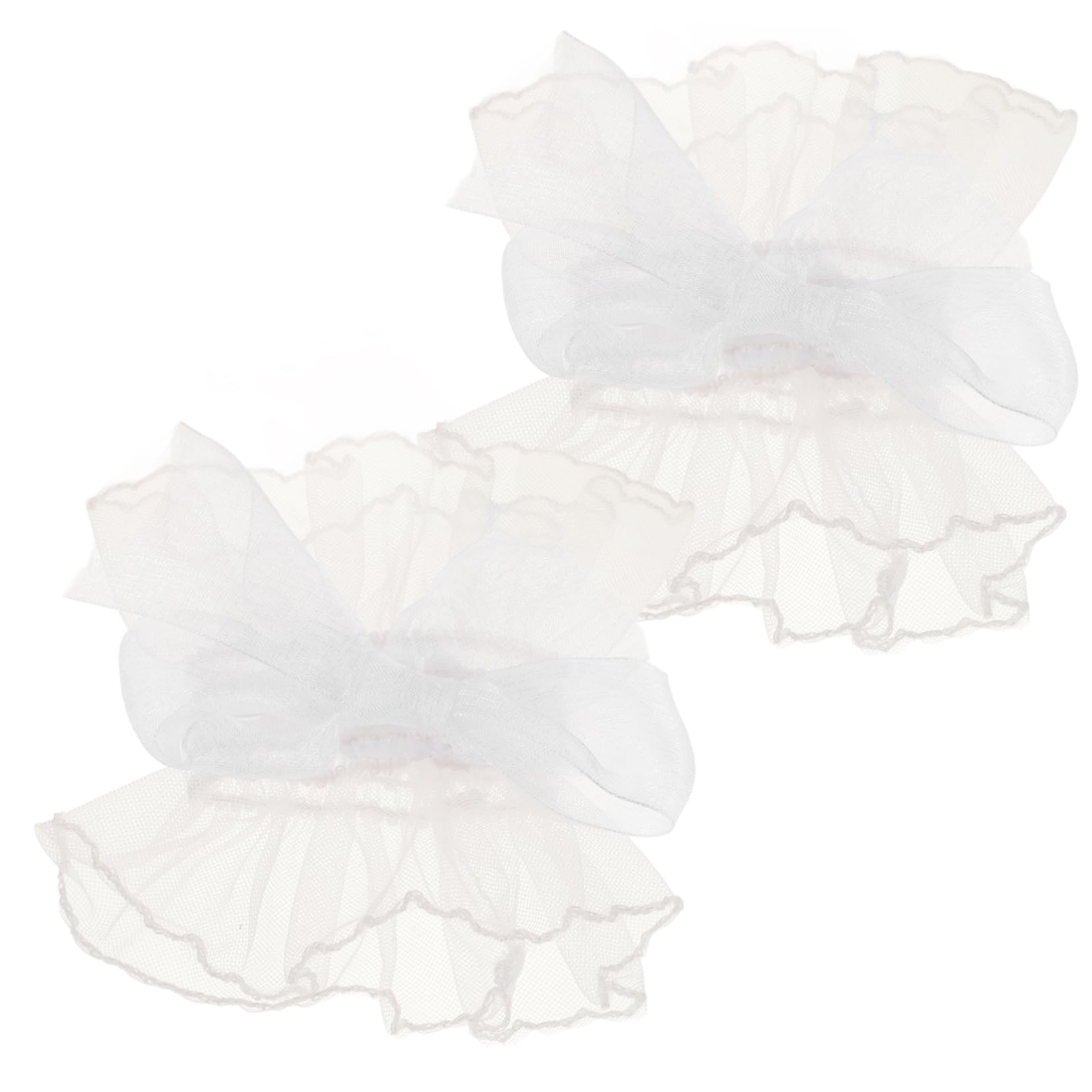 FOMIYES Elegant Lace Wrist Cuffs Detachable Clown Ruffle Cuffs Lolita Lace Gloves Tulle Gloves for Women Girls Wedding Party