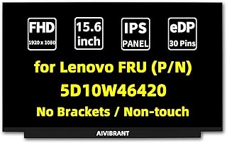 AIVIBRANT New Screen Replacement for Lenovo FRU(P/N) 5D10W46420, FHD 1920x1080, IPS, LCD LED Display with 2 x Adhesive Strips