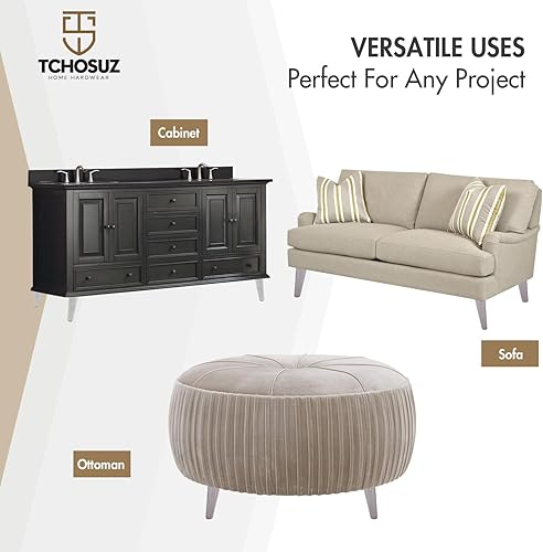 Miniatura 2 de Patas de madera para muebles de 6 pulgadas  5.9 in, paquete de 4 piezas de madera maciza moderna de mediados de siglo con pirámide oblicua de