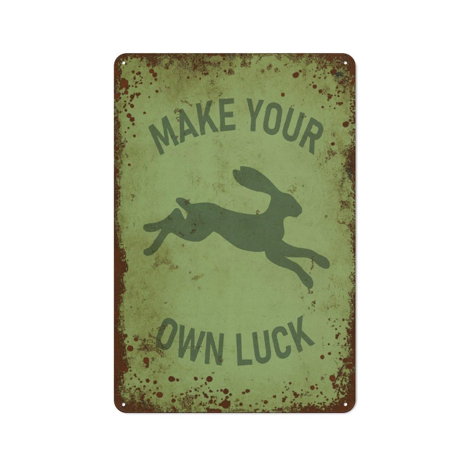 Kwqdozf Style-10 8X12 Inch Make Your Own Luck, Green Luck Wall Art Home Decor, Funny Home Wa