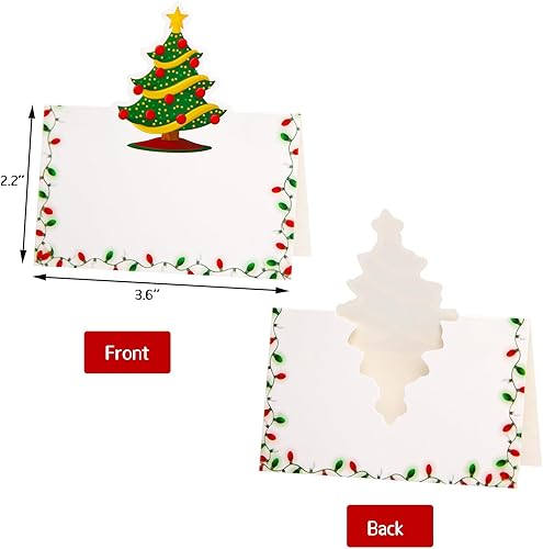 Miniatura 2 de Fancy Land Tarjetas de lugar de Navidad para ajuste de mesa, 36 tarjetas de nombre de mesa para decoraciones de mesa de Navidad