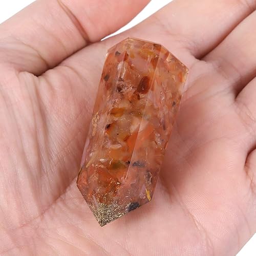 Miniatura 9 de Rockcloud Paquete de 2 puntas de varita de cristal curativo, 6 piedras de prisma facetadas para terapia de meditación de 2 pulgadas, piedra de