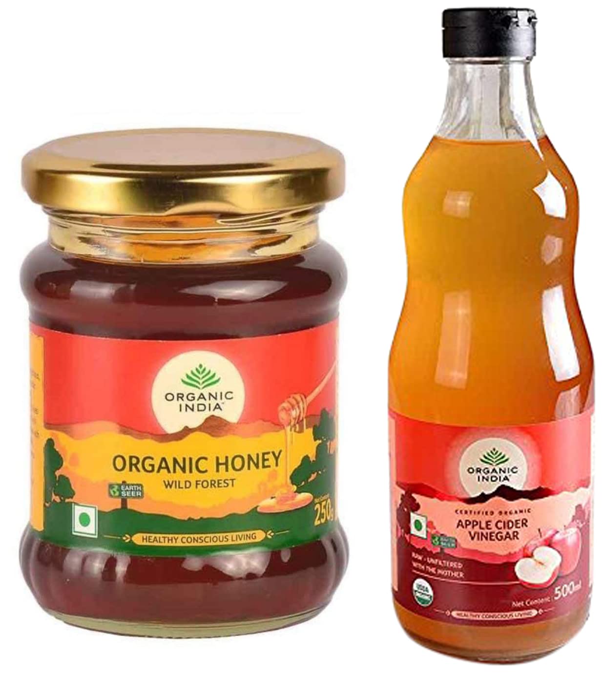 Organic India Wild Forest Honey (Multi Floral) 250g & Apple Cider Vinegar 500 Ml (B09VGCMK2F) Amazon Price History, Amazon Price Tracker