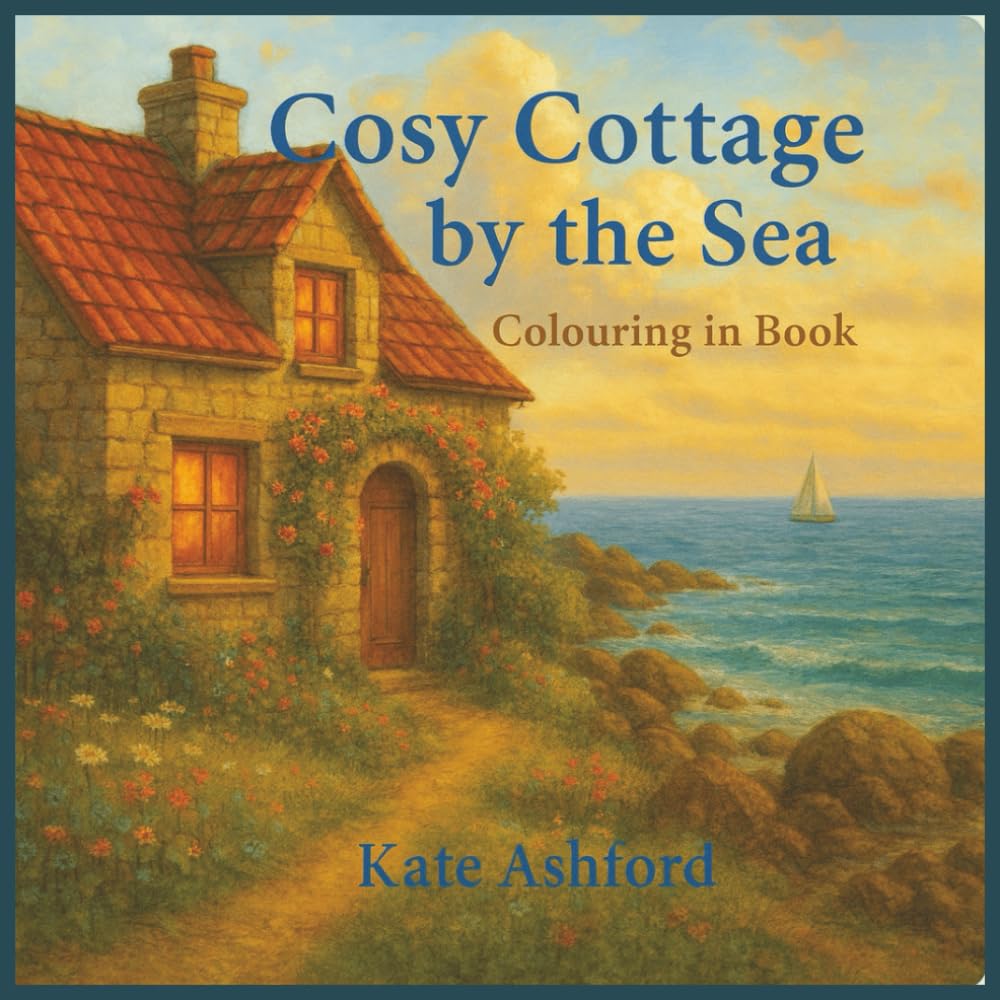 Cosy Cottage by the Sea: Colouring in book