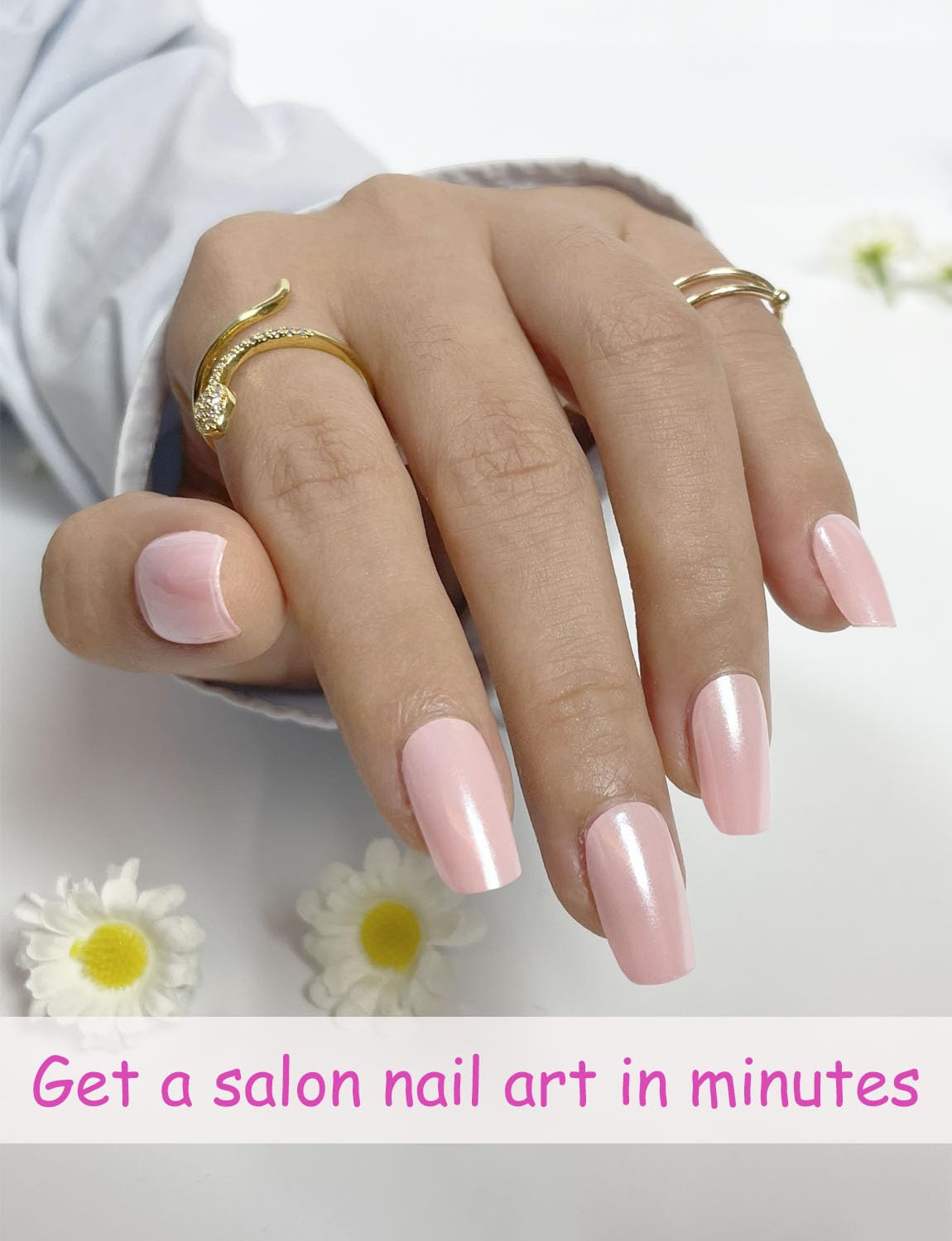 Wahrshei Nagelfolien Set, 20 Stück – Milky Ombre Design, Selbstklebend, UV-Gel-Folien Inkl. Zubehör!