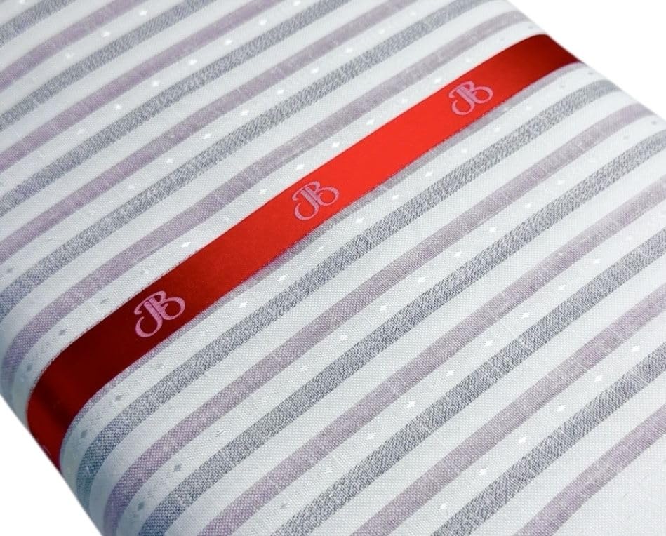 Image of JHABAK'S Unstitched Striped Shirt Fabric for Men - Cotton Linen Blend Lining Material - Shirt and Kurta Piece Cloth