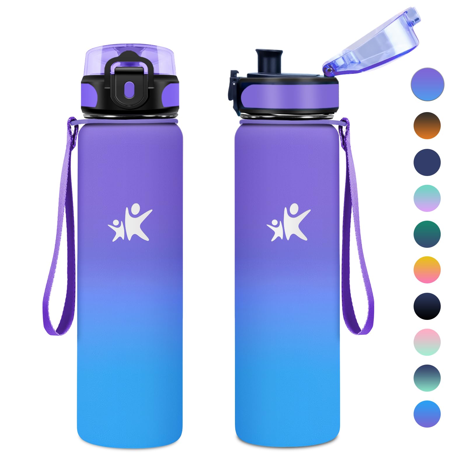 KollyKolla Trinkflasche 1L, Thermosflasche, Isolierflasche BPA-Frei, Doppelwandisolierung, Kalt&Warm, Wasserflasche für Kinder, Schule, Sport, Sprudel, Fitness, Outdoor, Camping, Yoga