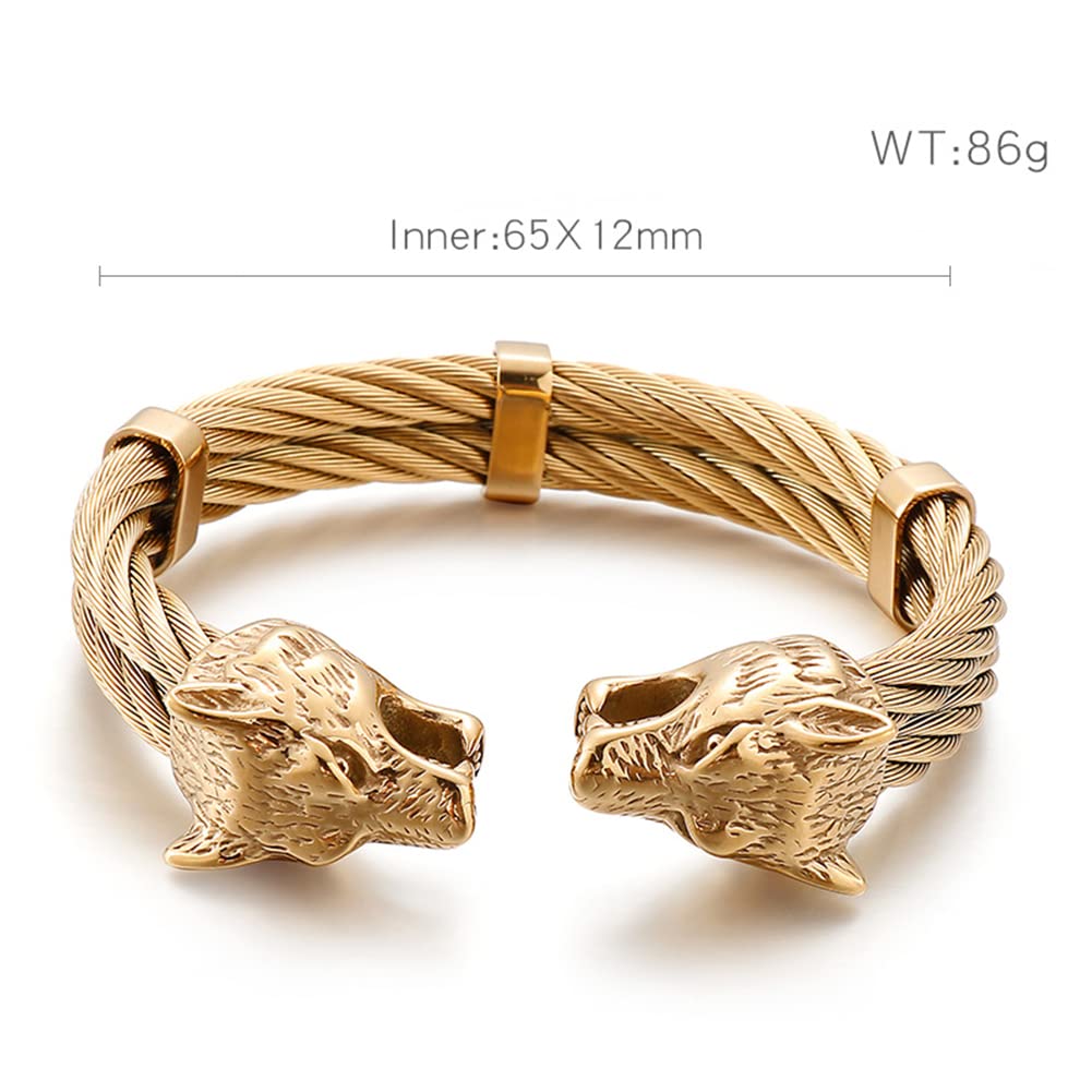 【月曜限定値下げ】WOLFMAN B.R.S BANGLE BRACELET Amazon.com: Zhubobo Mens Norse Viking Arm Ring Fenrir Wolf