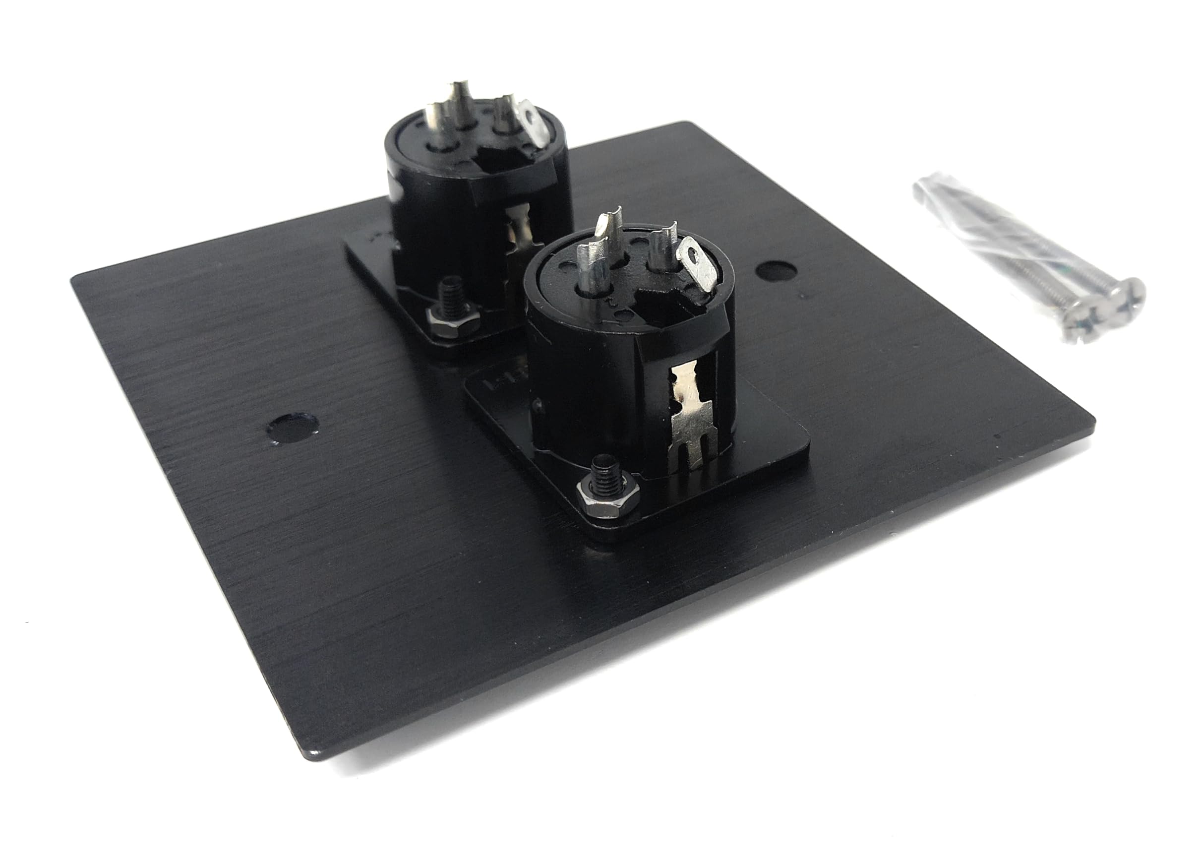 Placa frontal de pared de aluminio cepillado de 3 pines XLR hembra serie D, placa de metal duradera para conexiones de audio, amplificador, micrófono, mezclador y altavoz