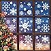 Produktbild UMIPUBO 492pcs Schneeflocken Fensterbild Weihnachten Aufkleber Fenster Dekoration Schneeflocke Fensteraufkleber Fensterbild PVC Entfernbarer Elektrostatischer Aufkleber Weihnachtssticker (Weiß)