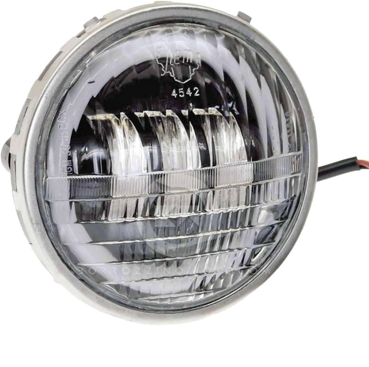 FARO FANALE FULL LED COMPATIBILE CON VESPA 50 R L N ANTERIORE TONDO 105 CON CONVERTITORE 6/12V