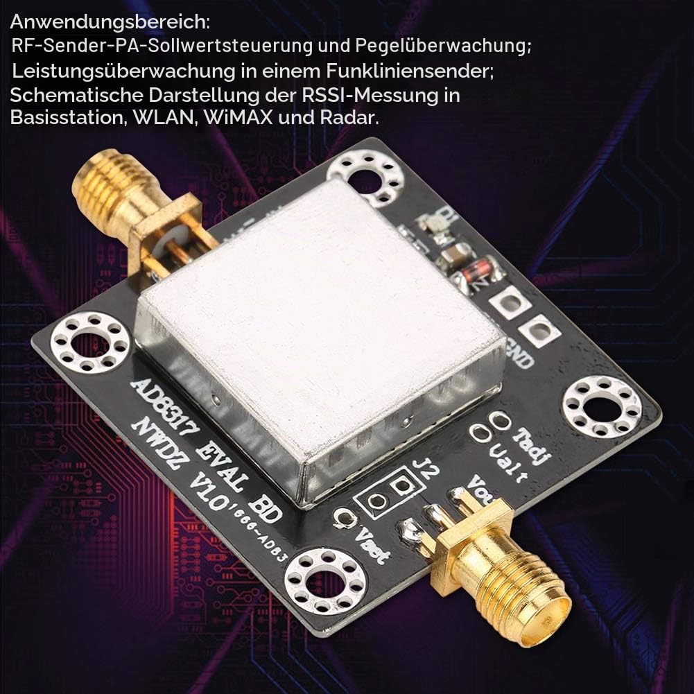 Hilitand AD8317 1M-10GHz 60dB RF Power Meter Logarithmischer Detektor Controller für Verstärker, Signalerkennung, Strommessung Umgebungsfeld