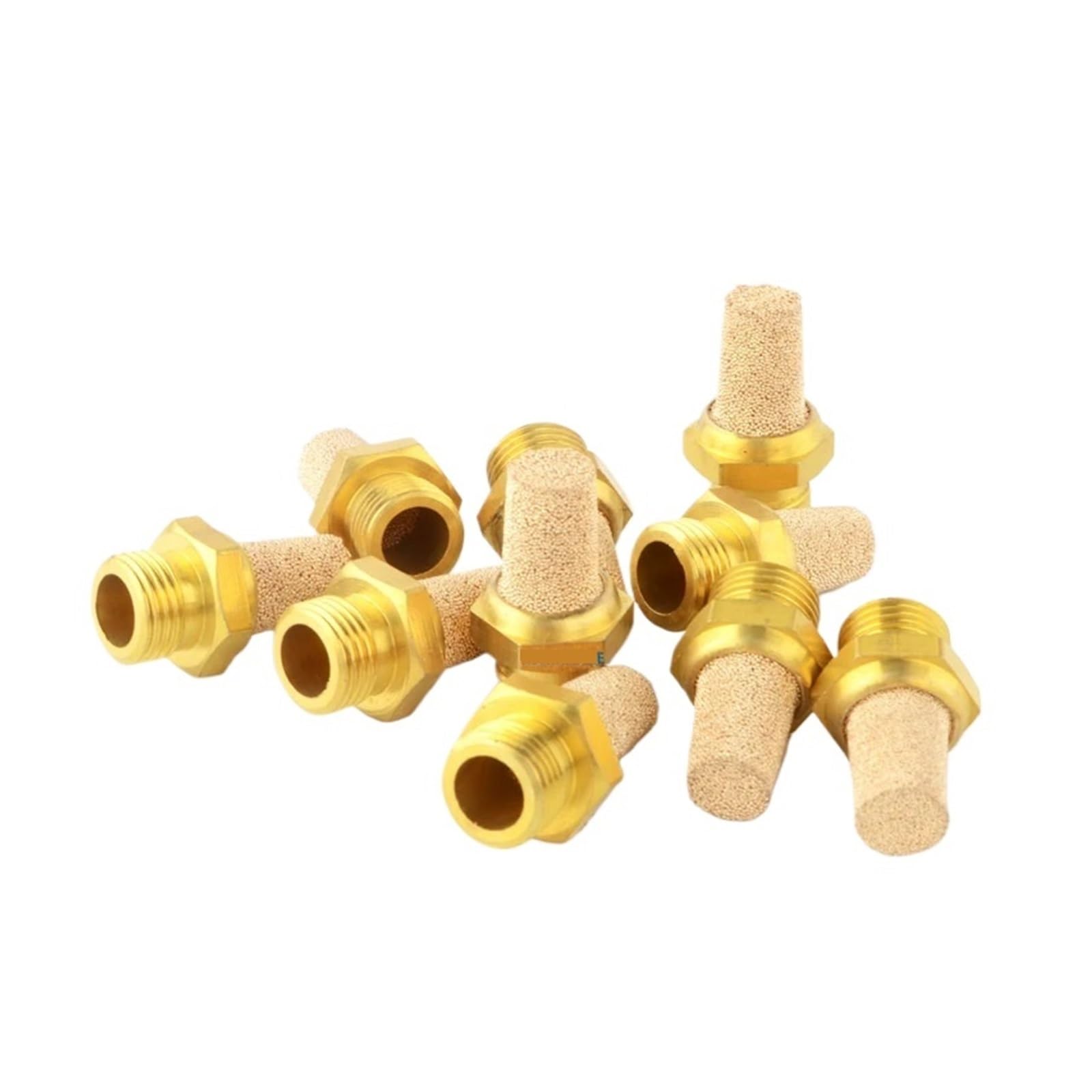 Silencieux pneumatiques en laiton Silencieux d'air pneumatique M5 1/8 1/4 3/8 1/2 3/4 1 10 pièces/lot, échappement d'air en laiton 10 bars(1")