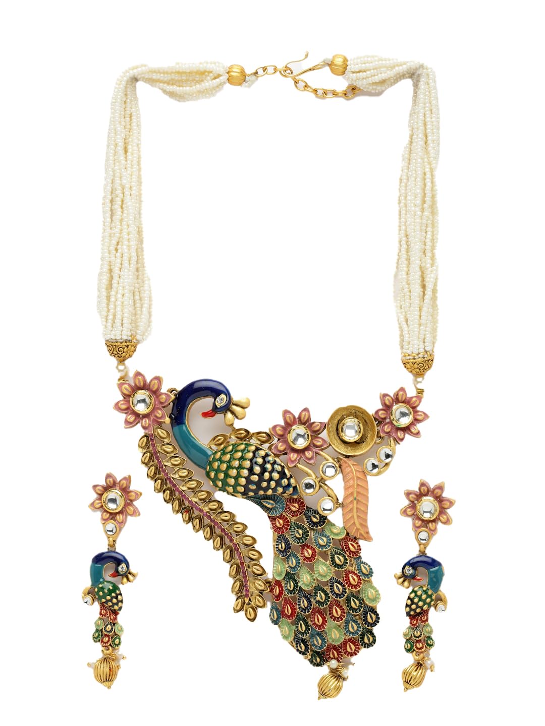 PANASH Peacock Jewellery Set for Women, Earrings & Necklace (B0D675TKZH) Amazon Price History, Amazon Price Tracker