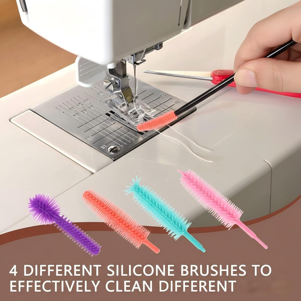 38PCS Sewing Machine Cleaning Kit, Includes Screwdrivers, Tweezers, Lint Brushes, Seam Rippers, Needle Board and Storage Case for Removing Lint, Dust and Routine Repair