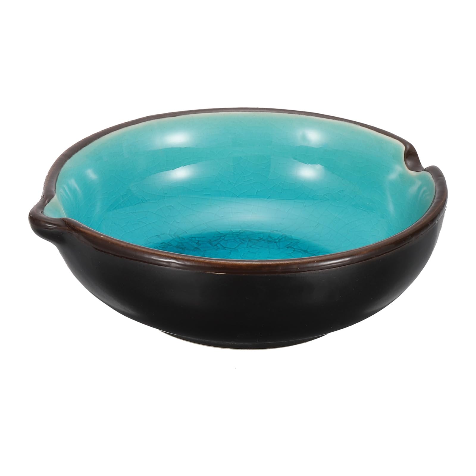 PATIKIL Chinese Calligraphy Ink Dish, Painting Brush Rest Dish Multifunctional Japanese Ceramics Ink Water Plate for Calligraphy, Painting, Art Supplies, Blue