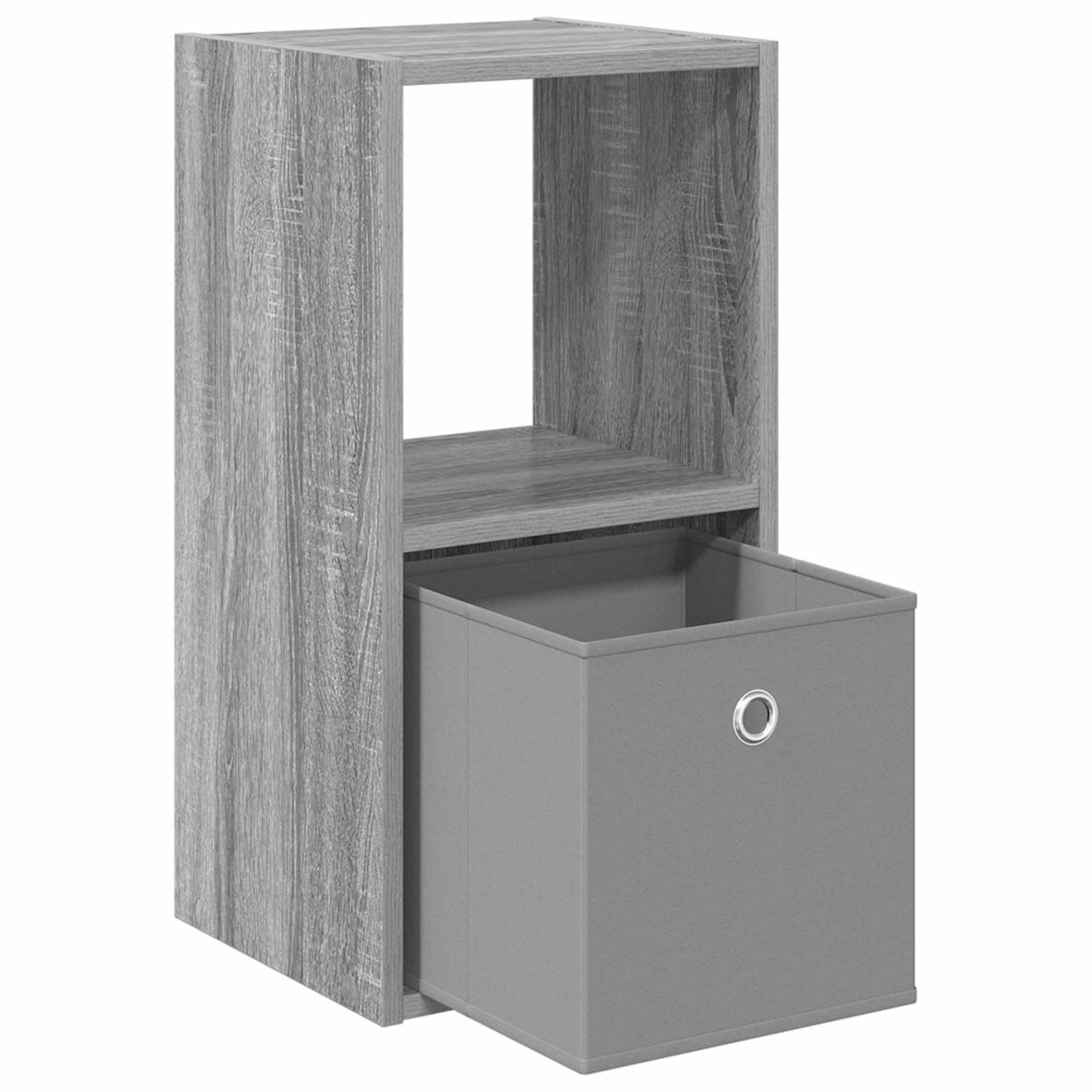 Zestaw szafek nocnych z materiału drewnopochodnego w kolorze szarym Sonoma, 2 sztuki, 30,5 x 27 x 59,5 cm, stolik nocny z szufladą, półką i regałem, do sypialni, salonu, korytarza