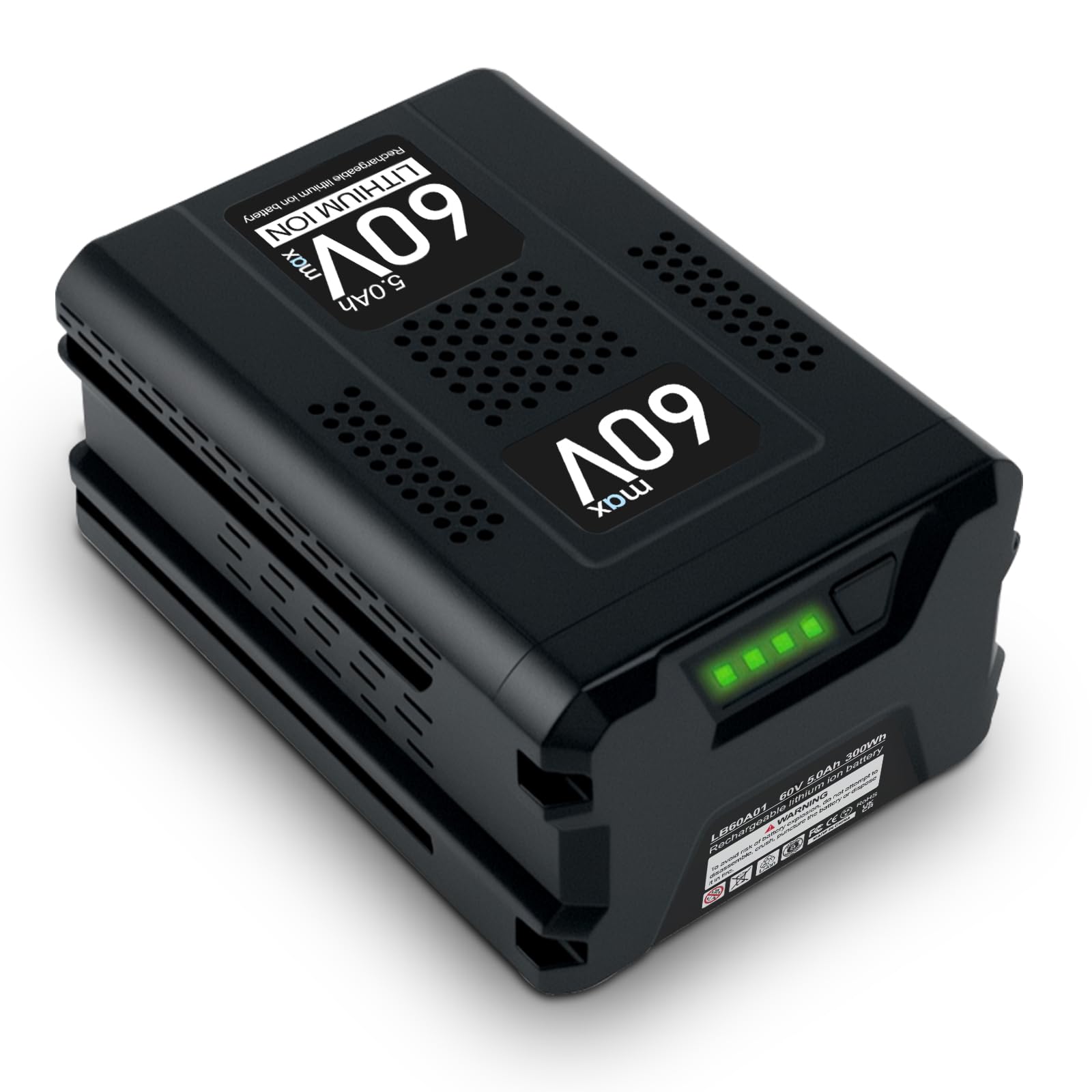 Batteria ultra potente da 60 V 5,0 AH compatibile con Greenworks Max 60 V batteria per B60A03 LB60A02 LB60A00 75 utensili prestazioni massime 60 Volt batterie per utensili elettrici senza
