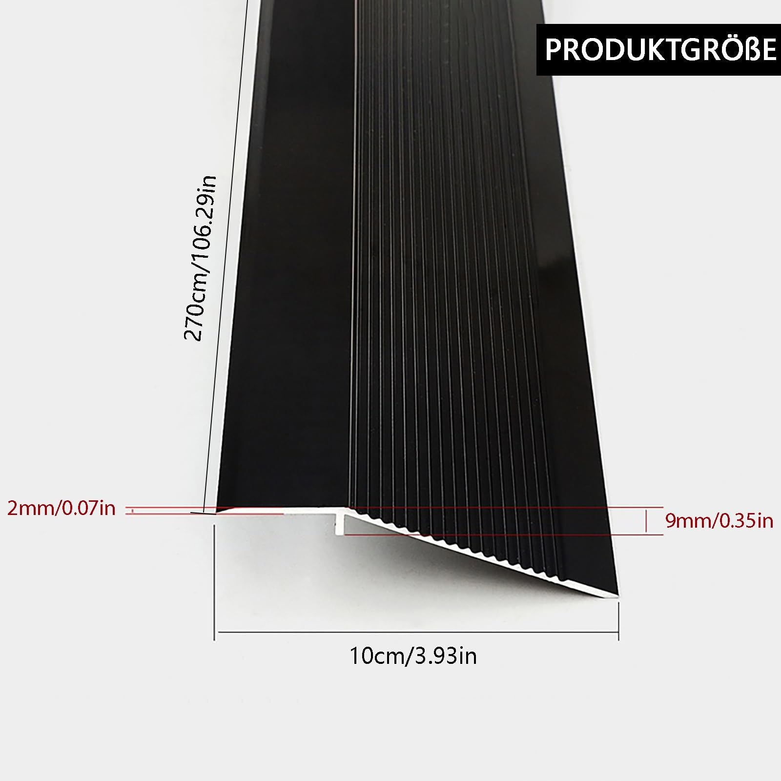 Tira De Transición para Suelos Irregulares, Perfil De Compensación para Umbral De Puerta, 135cm X 2 Piezas, 10cm De Ancho Adicional para Suelos De Madera, Vinilo Y Baldosas Interiores(Silber)