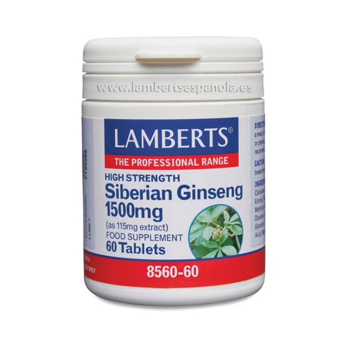 Lamberts Ginseng Siberiano 1500Mg, 60 Tabletas, 60 unidad, 1
