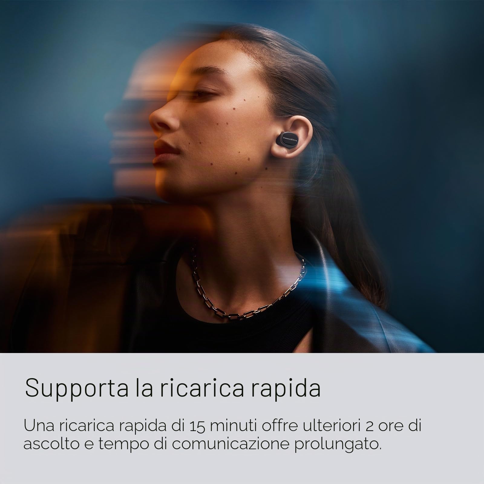 Bowers & Wilkins Pi8 True Wireless Noise Cancelling Earbuds con Bluetooth aptX, connessione wireless a 24 bit, ritrasmissione audio e 6 microfoni integrati, colore nero antracite